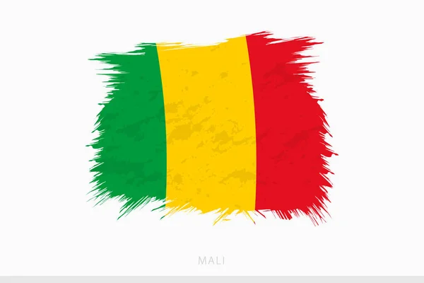 Grunge Flagge Von Mali Vektor Abstrakte Grunge Gebürstete Flagge Von — Stockvektor