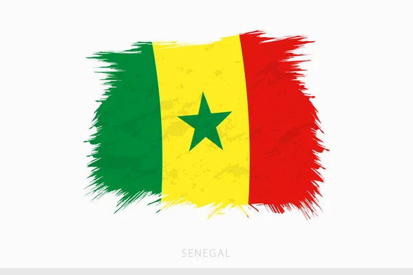 Grunge Flag Senegal Vector Abstract Grunge Brushed Flag Senegal — Vettoriale Stock