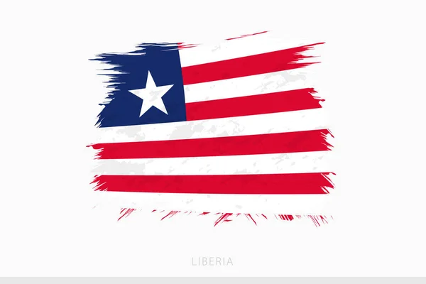 Liberya Nın Grunge Bayrağı Liberya Nın Soyut Grunge Taşıyıcısı — Stok Vektör
