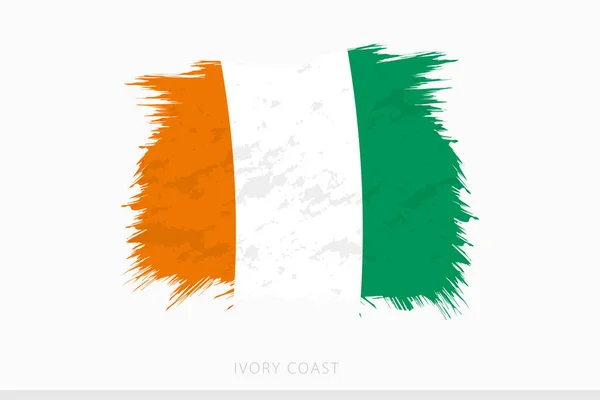 Grunge Flagga Elfenbenskusten Vektor Abstrakt Grunge Borstad Flagga Elfenbenskusten — Stock vektor