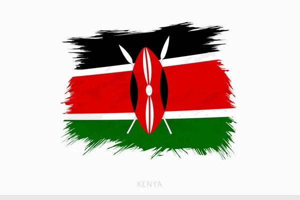 Grunge Flagge Von Kenia Vektor Abstrakte Grunge Gebürstete Flagge Von — Stockvektor