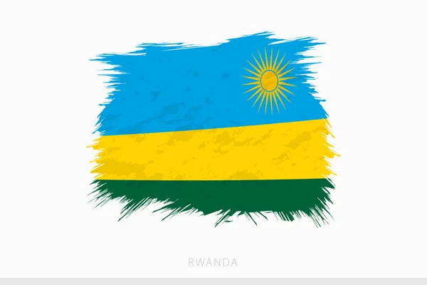 Grunge Flagga Rwanda Vektor Abstrakt Grunge Borstad Flagga Rwanda — Stock vektor