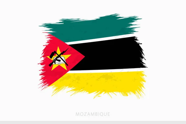 Grunge Flagga Moçambique Vektor Abstrakt Grunge Borstad Flagga Moçambique — Stock vektor