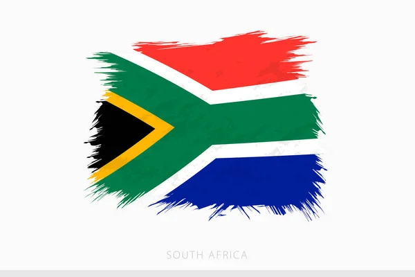 Grunge Flagga Sydafrika Vektor Abstrakt Grunge Borstad Flagga Sydafrika — Stock vektor