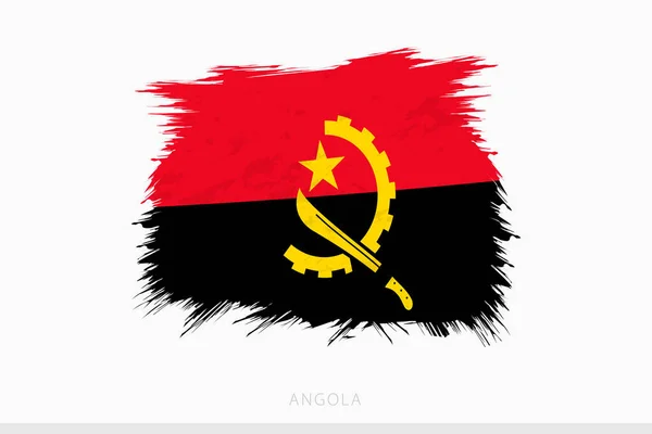 Bandiera Grunge Dell Angola Bandiera Vettoriale Astratta Grunge Spazzolata Dell — Vettoriale Stock