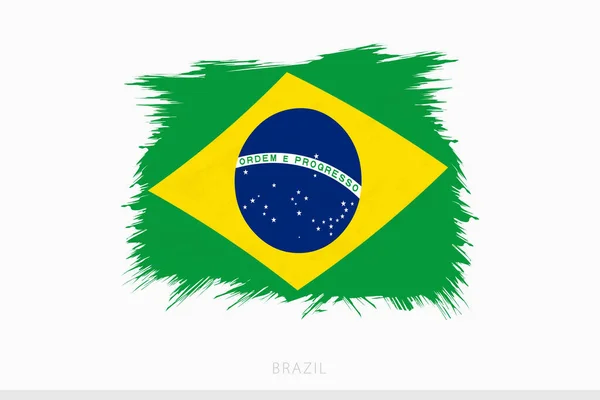 Grunge Vlag Van Brazilië Vector Abstracte Grunge Geborsteld Vlag Van — Stockvector