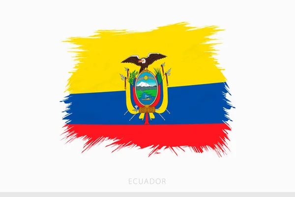 Grunge Vlajka Ekvádoru Vektorové Abstraktní Grunge Kartáčované Vlajky Ekvádoru — Stockový vektor