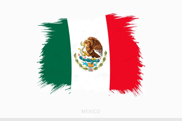 Grunge Flagga Mexiko Vektor Abstrakt Grunge Borstad Flagga Mexiko — Stock vektor