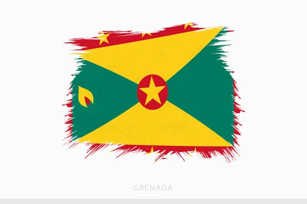 Grunge Vlag Van Grenada Vector Abstracte Grunge Geborsteld Vlag Van — Stockvector