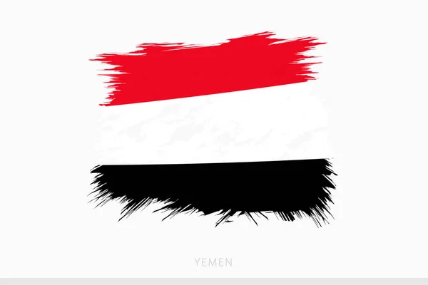 Grunge Vlajka Jemenu Vektorová Abstraktní Grunge Kartáčovaná Vlajka Jemenu — Stockový vektor