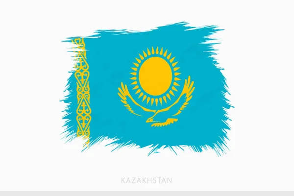 Grunge Flag Kazakhstan Vector Abstract Grunge Brushed Flag Kazakhstan — ストックベクタ