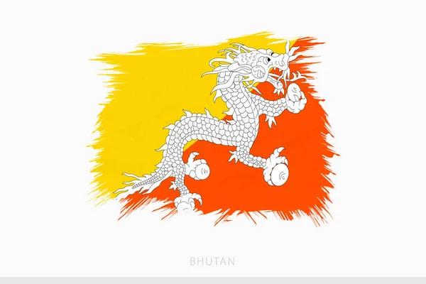 Grunge Flagga Bhutan Vektor Abstrakt Grunge Borstad Flagga Bhutan — Stock vektor