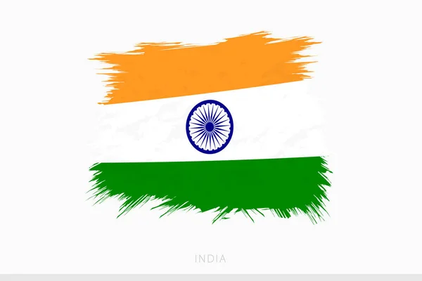 Grunge Flagga Indien Vektor Abstrakt Grunge Borstad Flagga Indien — Stock vektor