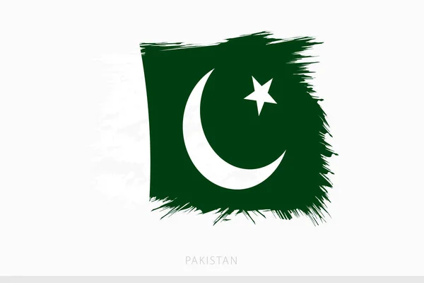 Grunge Flagge Von Pakistan Vektor Abstrakte Grunge Gebürstete Flagge Von — Stockvektor