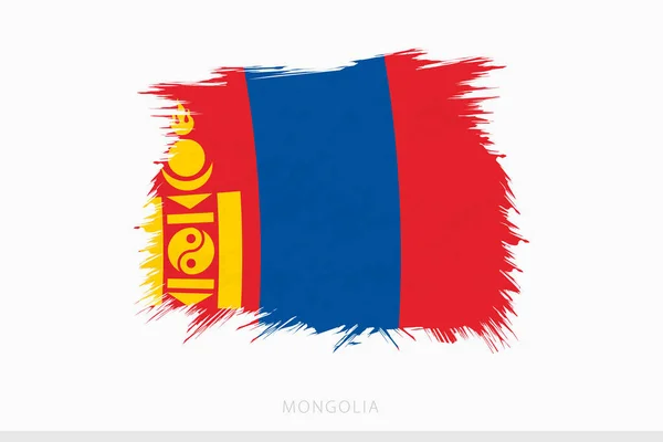 Grunge Flag Mongolia Vector Abstract Grunge Brushed Flag Mongolia — ストックベクタ