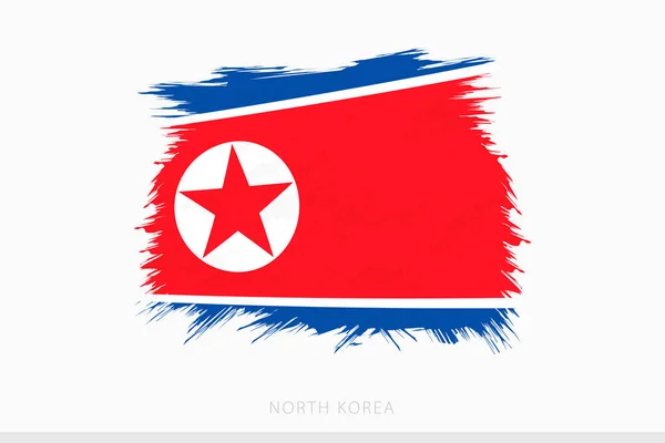 Grunge Vlag Van Noord Korea Vector Abstracte Grunge Geborsteld Vlag — Stockvector