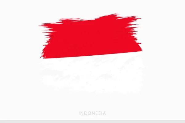 Indonézia Grunge Zászló Vektor Elvont Grunge Ecset Zászló Indonézia — Stock Vector