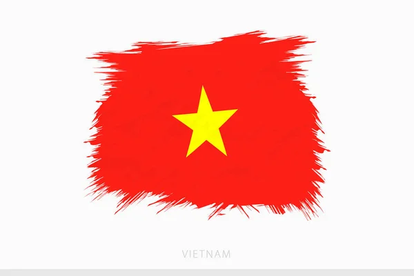 Grunge Flagga Vietnam Vektor Abstrakt Grunge Borstad Flagga Vietnam — Stock vektor