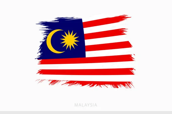 Bendera Grunge Malaysia Vektor Grunge Abstrak Disikat Bendera Malaysia - Stok Vektor