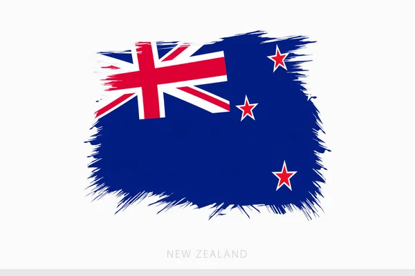 Grunge Flagga Nya Zeeland Vektor Abstrakt Grunge Borstad Flagga Nya — Stock vektor