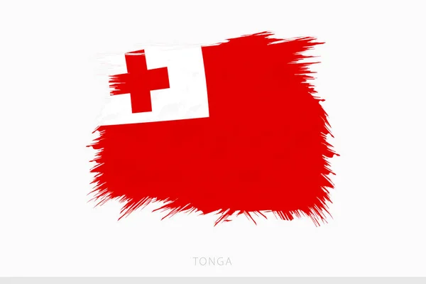 Grunge Flagga Tonga Vektor Abstrakt Grunge Borstad Flagga Tonga — Stock vektor