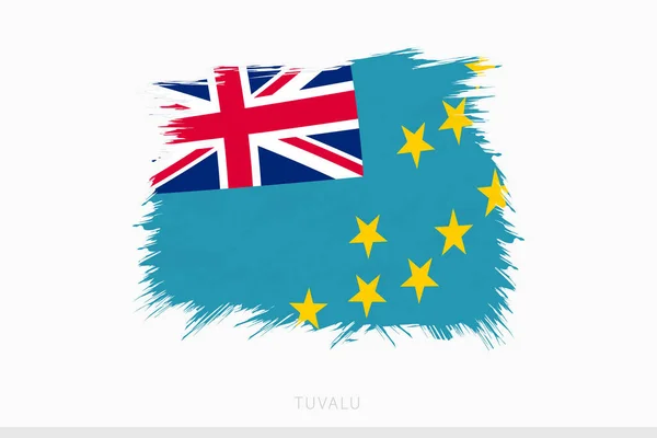 Grunge Flag Tuvalu Vector Abstract Grunge Brushed Flag Tuvalu — Archivo Imágenes Vectoriales