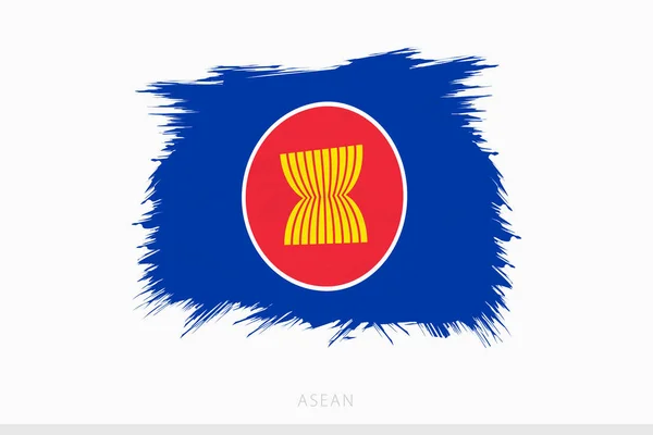 Grunge Vlag Van Asean Vector Abstracte Grunge Geborsteld Vlag Van — Stockvector