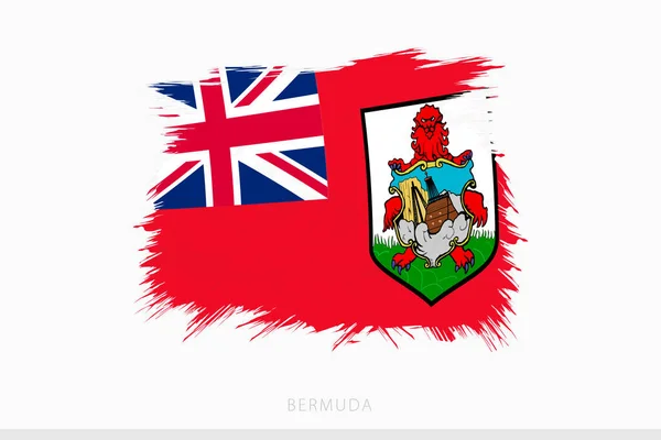 Bandiera Grunge Delle Bermuda Bandiera Vettoriale Astratta Grunge Spazzolata Delle — Vettoriale Stock