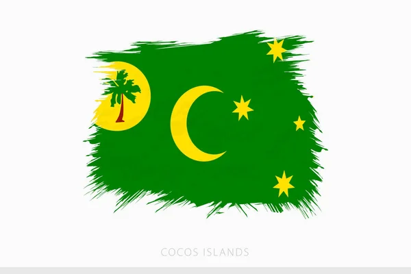 Grunge Flag Cocos Islands Vector Abstract Grunge Brushed Flag Cocos — Archivo Imágenes Vectoriales