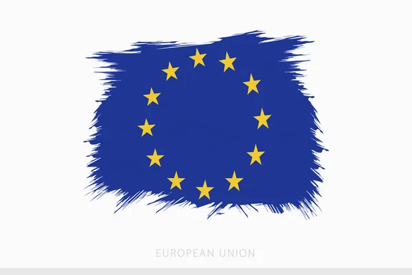 Grunge Flag Evropské Unie Vektorová Abstraktní Grunge Kartáčovaná Vlajka Evropské — Stockový vektor