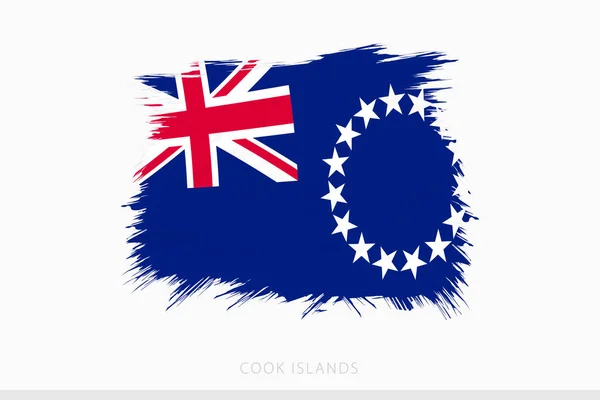 Bandiera Grunge Delle Isole Cook Bandiera Vettoriale Astratta Grunge Spazzolata — Vettoriale Stock