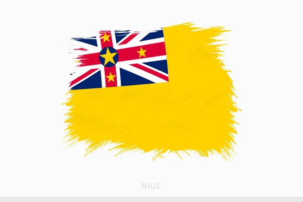 Bandeira Grunge Niue Vetor Abstrato Grunge Escovado Bandeira Niue — Vetor de Stock