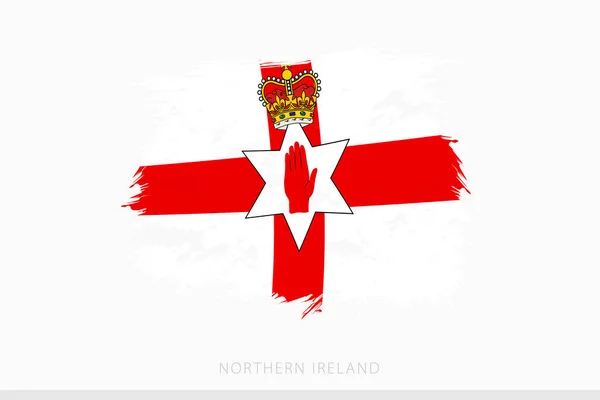 Grunge Flag Northern Ireland Vector Abstract Grunge Geborsteld Vlag Van — Stockvector