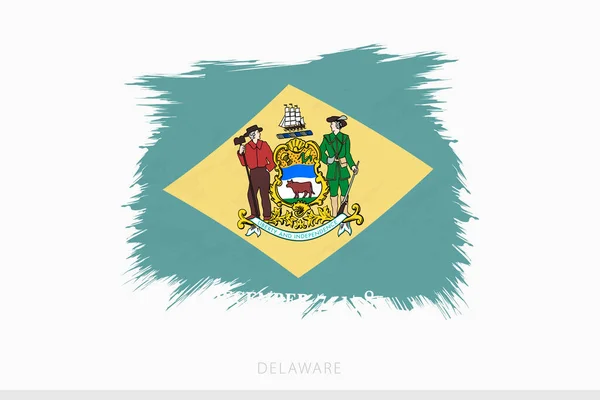 Grunge Vlag Van Delaware Vector Abstracte Grunge Geborsteld Vlag Van — Stockvector