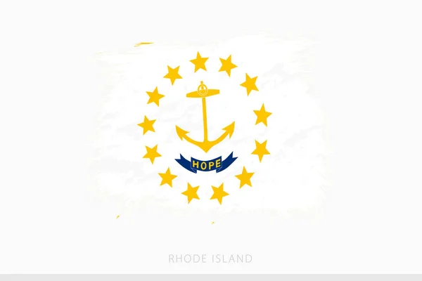 Grunge Flagge Von Rhode Island Vektor Abstrakte Grunge Gebürstete Flagge — Stockvektor