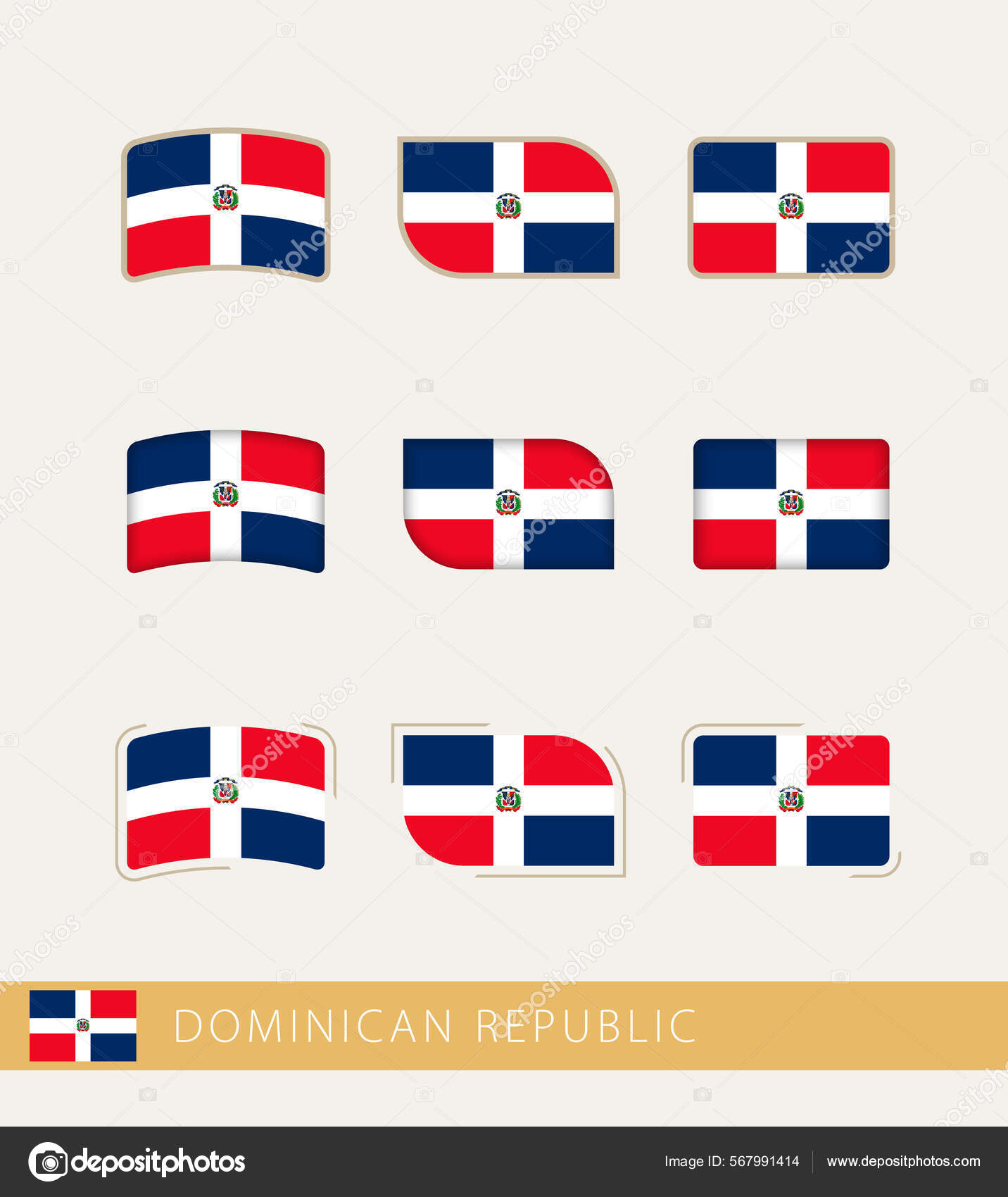 Vector Flags Dominican Republic Collection Dominican Republic Flags
