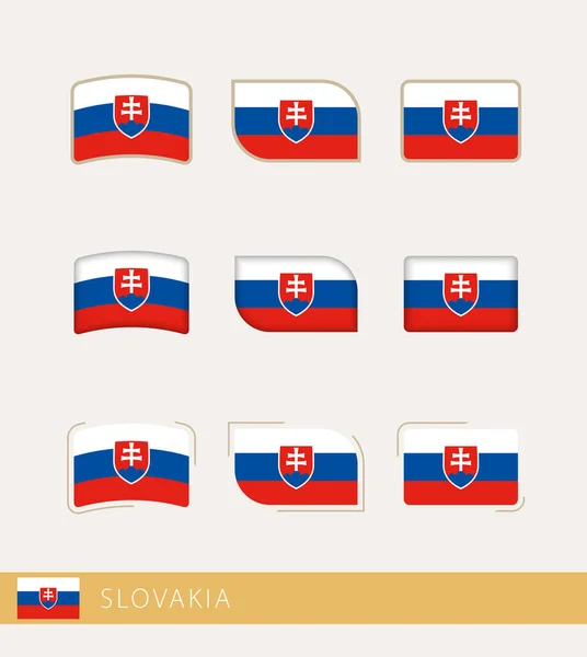 斯洛伐克的矢量旗帜 收集斯洛伐克国旗 — 图库矢量图片