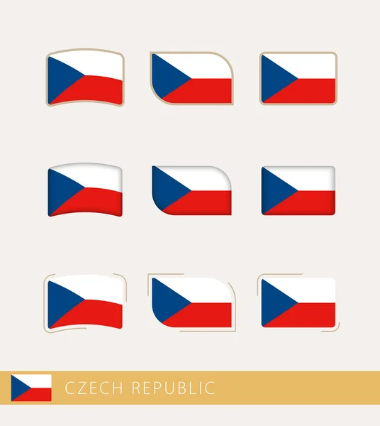 Vector Flags Czech Republic Collection Czech Republic Flags — Stock Vector