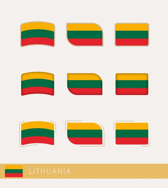 Vector Flags Lithuania Collection Lithuania Flags — Stockový vektor