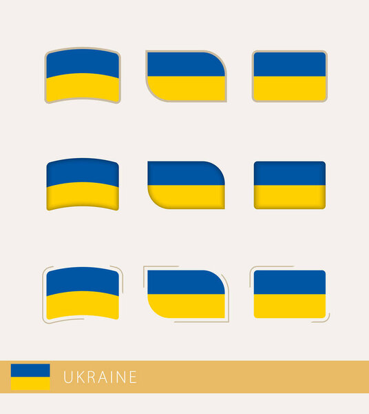 Vector flags of Ukraine, collection of Ukraine flags.