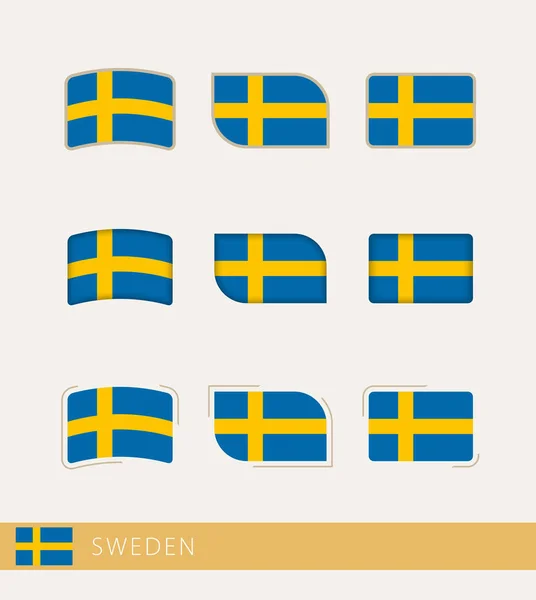 Vector Flags Sweden Collection Sweden Flags — ストックベクタ