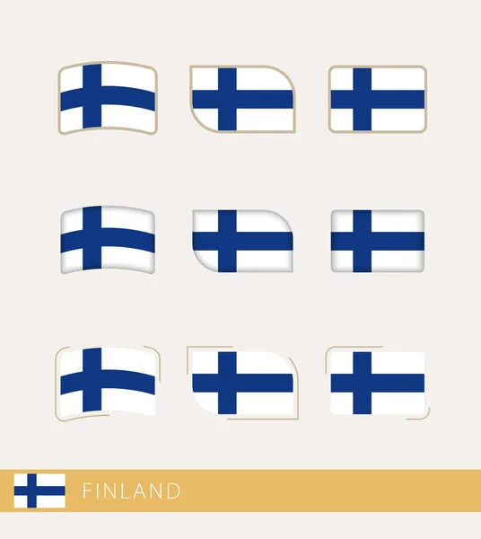 Vector Flags Finland Collection Finland Flags — Stock Vector