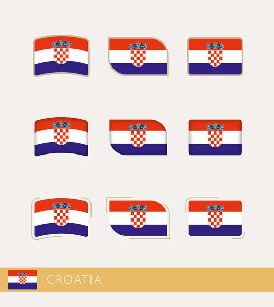 Banderas Vectoriales Croacia Colección Banderas Croacia — Vector de stock