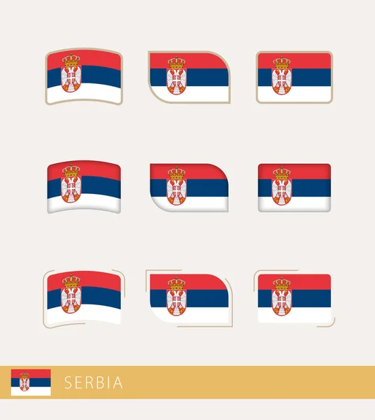 Vector Flags Serbia Collection Serbia Flags — Stock Vector