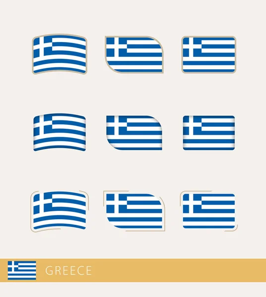 Drapeaux Vectoriels Grèce Collection Drapeaux Grèce — Image vectorielle