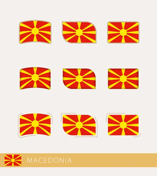 Banderas Macedonia Colección Banderas Macedonia — Archivo Imágenes Vectoriales