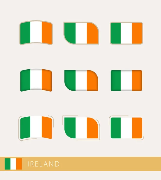 Vector Flags Ireland Collection Ireland Flags — Stock vektor