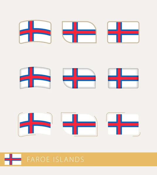 Bandiere Vettoriali Delle Isole Faroe Collezione Bandiere Delle Isole Faroe — Vettoriale Stock