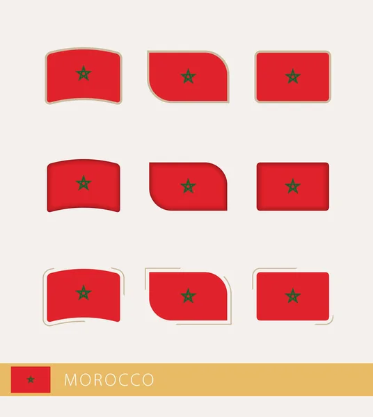 Vector Flags Morocco Collection Morocco Flags — Vetor de Stock