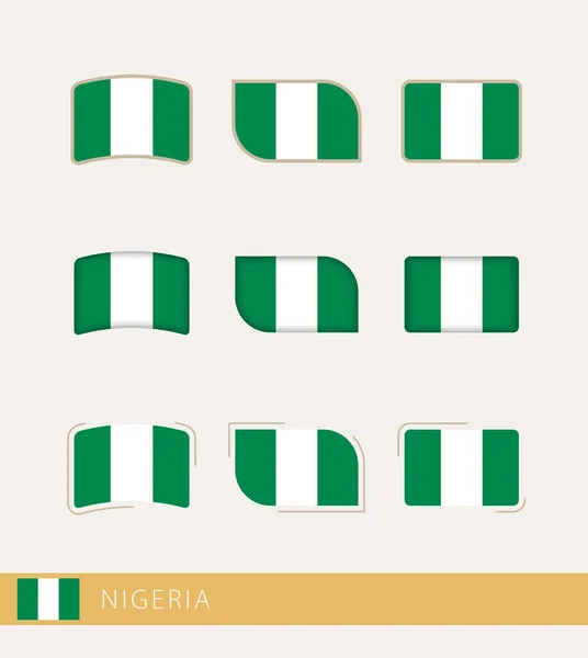 Banderas Vectoriales Nigeria Colección Banderas Nigeria — Vector de stock